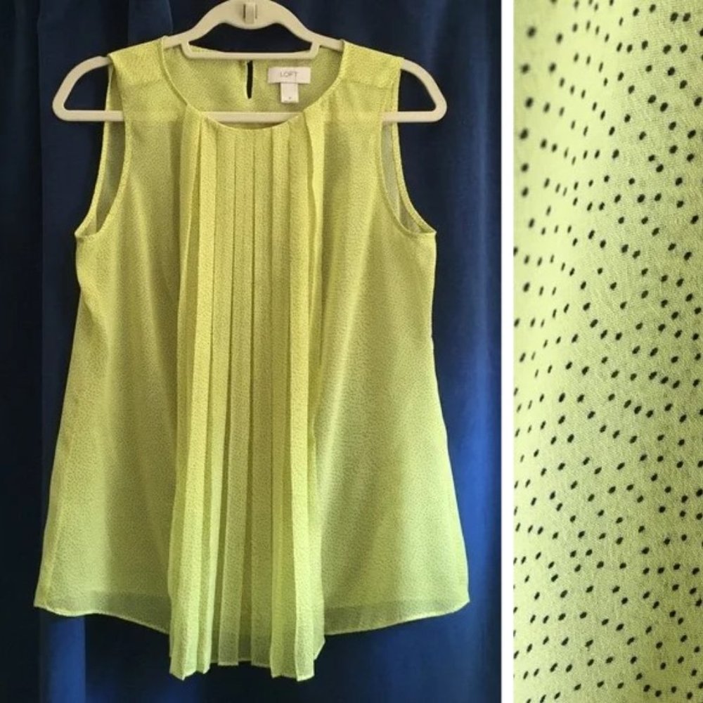 LOFT | Neon Pleated Blouse